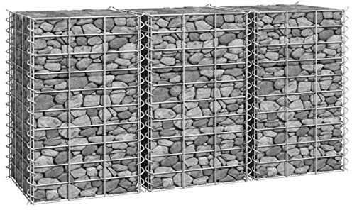 Mengtu Mobili Fioriere Rialzate a Gabbione Gabbioni Metallici Letto Giardino Gabbione Metallico Gabbione Letto Rialzato Gabbione per Fioriera Fioriera da Esterno 3Pezzi 30x30x50cm in Ferro Decor Casa