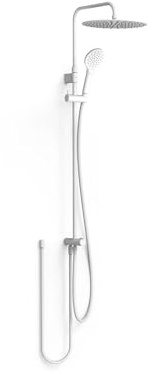 Tres 19063502BM - Juego de ducha adaptable a cualquier grifo color blanco mate