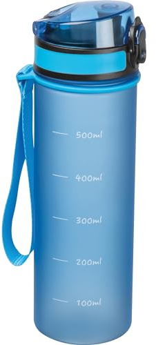 #teamludorf - MiniCAMPOS - 600ml Trinkflasche Blau – BPA-frei, auslaufsicher, personalisierbar – robuste Wasserflasche aus Tritan mit Weithals & Handschlaufe, für Schule, Fitness, Outdoor