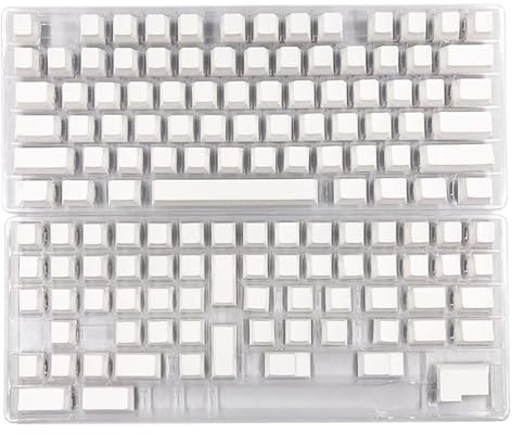 TAKOXIA Kepcaps CherryProfile Blank Keycaps Thick PBT DyeSub for 137Keys Mechanical Keyboard Minimalist White Blank Keycap Set