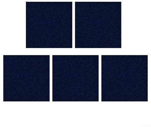 Pack Of 5 Self Adhesive Carpet Tiles, 30 X 30 Cm, Enhance Comfort And Style In Your Space(Dark blue)