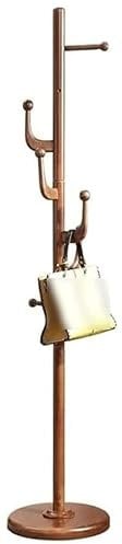 OXOAMP Portemanteaux Porte-Manteau sur Pied en Bois Massif, élégant, avec 6 Crochets, Base Ronde, Porte-Manteau sur Pied, Arbre Couloir