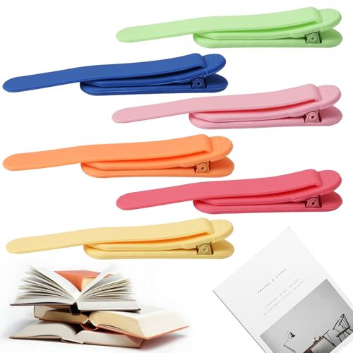 6 Stück Automatische Lesezeichen Silikon Lesezeichen Bunt Silikon Automatic Bookmark Intelligentes Lesezeichen zur Seitenmarkierung Geschenke für Lesen Frauen Männer Kinder Buch Liebhaber Leser