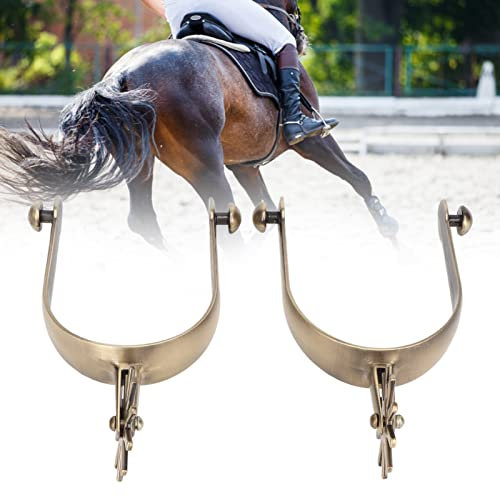 BONKZEBU -Cowboy-Sporen, Rotierende Zahnräder, Antik-Sporen, Retro-Antik-Messing-Design, Silver Star Jingle Bob-Sporen, mit Zahnrad für Herren