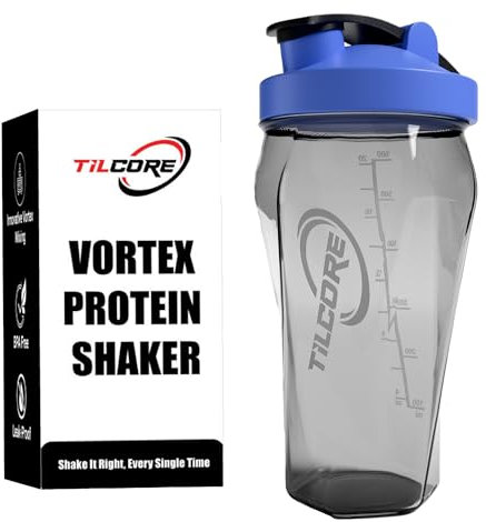 Tilcore Vortex Protein Shaker Bottle 24 oz/700ml - Premium BPA-Free Pre-Workout Shaker Cup for Protein Shakes & Smoothies, Leak-Proof & Durable Bottle-Shakers for Active Lifestyles
