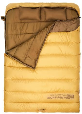 BISINNA Winter Doppelschlafsack für Erwachsene 2 Personen Outdoor Warmer Schlafsack 3 Jahreszeiten– Ideal für Familien, Camping und RV-Reisen（4.2kg）