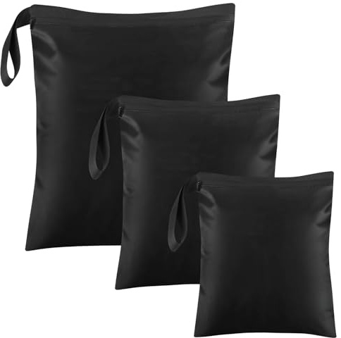 Bolsa Ropa Sucia Viaje, 30 x 22.5cm, 36 x 30cm, 50 x 40cm, Impermeable | 3 Piezas Húmeda Seca Para Piscina, Ropa Mojada Reutilizable para Gimnasio, Natación y Viajes