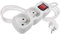 EMOS - Multiprise 2X 1,4m avec Interrupteur - 2 Prises French tournées à 45° - 250 V, 16 A, 3680 W - H05VV-F3G 1,0 mm2 - Protection Accrue Contre Les Contacts accidentels - pour l'intérieur - Blanc