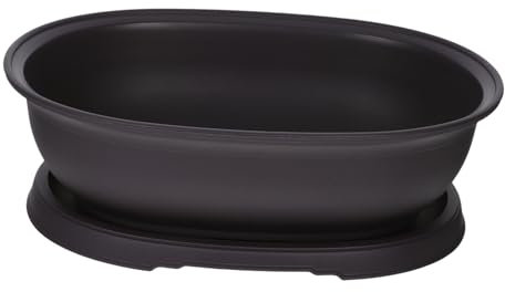 BESPORTBLE 1 Ensemble De Pots De Bonsaï Ovales pour Jardin Jardinières Pots De Fleurs Conteneurs Supports De Pots De Fleurs Rectangulaires Pots De Jardin Et Jardinières Base Grand