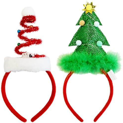 Ram® 2 PCS LED Christmas Tree Headband Christmas Light Up Hairband XMAS LED Hair Hoop Hairband Costume Photo Booth Fancy Dress