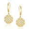 ALEXCRAFT Rund Ohrringe Gold Hängend Hohle Blume mit Zirkonia Leverback Dangle Gold Earrings für Frauen Freundin Mama Mädchen