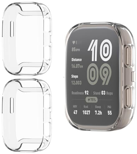 HOMTERN Lot de 3 coques pour Amazfit BIP 6, coque intégrale en TPU souple, résistante aux chocs et aux rayures, protection d'écran, transparente