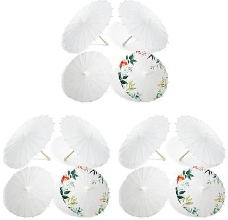 BESPORTBLE 12 Parapluies En Papier Blanc Parasol | Mariage Chinois Ombrelle DéCorative Diy Pour CéRéMonie FêTe Mariage Accessoires DéCo Pour Chambre Et Salon