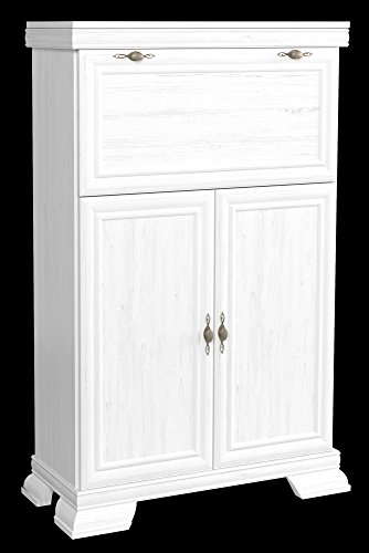 Furniture24 Kommode Kora KK5 Highboard Schrank Barkommode Barschrank Wohnzimmerschrank Mehrzweckschrank mit 1 Klapptür und 2 Drehtüren(Andersen Kiefer)