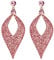 Clearine Ohrringe Kristall Bohemian Party Braut Hollow Blatt Kronleuchter baumeln Ohrhänger Rosa Gold-Ton