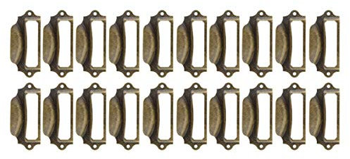 Möbelgriffe, Vintage, für Schubladen, Etiketten, Schubladen, Schrankgriffe, Rahmen, Namensschilder, 20 Stück