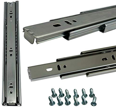 BRESKO 1 Paar (2 Stk.) Schubladenschienen 30-70 cm Vollauszug mit und ohne SoftClose Selbsteinzug Kugelführung (70cm mit SoftClose)