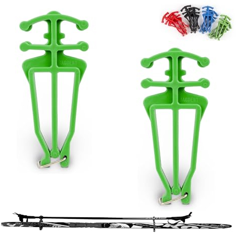 Bagdent Skiträger und Langlaufstöcke - 1 Paar, Universal für Gepäckträger, grün