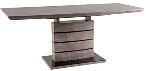 Casa Padrino Luxus Esstisch Grau/Schwarz 140-180 x 80 x H. 76 cm - Ausziehbarer Esszimmertisch in Betonoptik
