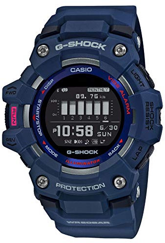 Casio GBD100-2 G Squad Montre Bluetooth pour homme avec alarme, chronographe, entraînement de fitness G Shock 4549526268267, bleu