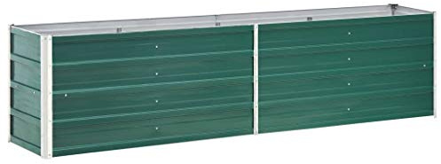 Goliraya Hochbeet Pflanzbeet Kräuterbeet Blumentopf Blumenkasten Blumenkübel Metall Gartenbeet Frühbeet Garten Blumenhochbeet für Terrasse & Garten Verzinkter Stahl 240×40×45 cm Grün