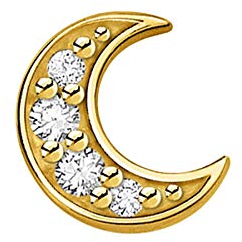 Thomas Sabo Einzel Ohrstecker Mond pavé gold vergoldetes Silber H2133-414-14