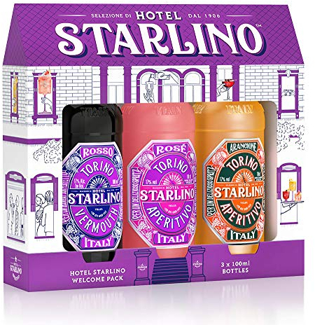 Starlino Aperitivo Geschenkset 3x10cl 17% Vol - Original Italienische Weinaperitife aus Turin für köstliche Cocktails und Spritz Drinks - ideal als Geschenk (3x10cl Flasche)
