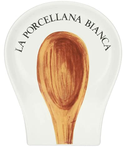 La Porcellana Bianca, Repose-cuillère en porcelaine décorée, ligne conserve, 17 x 14 cm