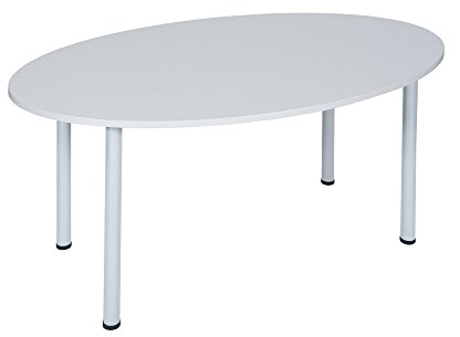 Dila GmbH Besprechungstisch Schreibtisch Konferenztisch Oval Tisch Büromöbel Schreibtische (Eiche modern, 160 x 100)