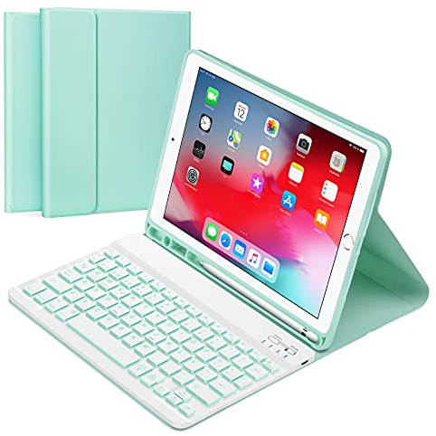 Qoosea Funda con Teclado Español para iPad 10.2” 9th 2021/ 8th Gen / 2020/7th Gen 2019/ iPad Pro 10.5/iPad Air 3
