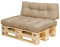 Royal Schneider Set Sitzkissen Rückenkissen Palettensofa Palettenpolster - 2er Set - 1Stk. 120x80 + 1Stk. 120x40, Farbe - Cappuccino