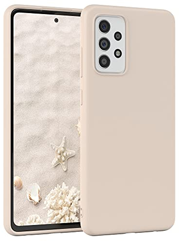 EAZY CASE - Silikonhülle für Samsung Galaxy A72 / A72 5G Hülle Silikon Case Beige weich stoßfeste Handyhülle Galaxy A72 / A72 5G Schutzhülle mit Kameraschutz Dünn Premium Schutz Cover TPU Bumper Taupe