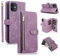 UEEBAI Case for iPhone 12 mini 5.4 inch, 9 Card Slots Retro Leather Wallet Shockproof Flip Cover with Hand Strap Card Slots Zipper Pocket Kickstand Handbag Magnetic Closure - Vintage Purple