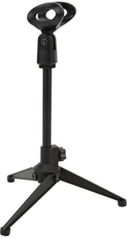 Support de Microphone de Bureau, Support de Micro de Table à Hauteur Réglable, Trépied de Support de Table Pliable en Métal avec Clip de Micro, avec Coussinet Antidérapant en éponge, Facile à Transpor