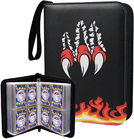 FINDIR Sammelalbum Pokemon Karten Sammelkarten Album Pokemon 400 Karten 50 Seiten Sammelalbum Karten Kinder Pokemon Sammelkarten Album Karten Halter Ordner für Kinder Geschenk
