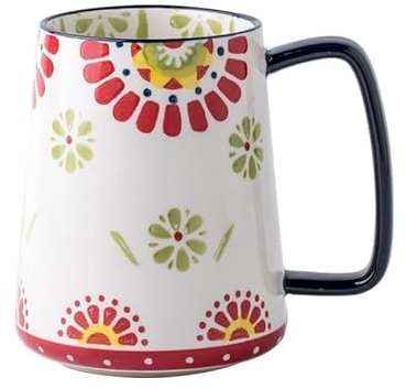 SUNESA Tasses à Café Tasse dessinée à la Main ménage en céramique Super capacité Tasse à Boire Petit déjeuner Tasse à Lait Cadeau for Les Amis, 700ML Tasses à thé