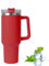 YSINOBEAR Tumblers Cup with Straw, Lid and Handle, 40oz/1200ml Stainless Steel Coffee Travel Insulated Mug, Leak Proof Vacuum Water Bottle for Hot Iced Drink, High Capacity Mug (Red)