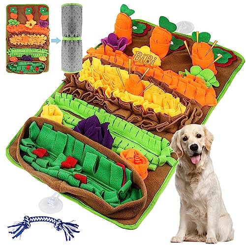 Ameami Snuffle Mat for Dogs – Extra Large 32'' x 20'', Washable Slow Feeder Dog Toy, Durable Interactive Dog Puzzle for Mental Stimulation & Nosework Training, with Anti-Slip Suction Cups