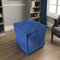 Louis Donné Ungefüllter quadratischer Pouf-Bezug, luxuriöser Premium-Stoffbezug in Juwelenblau, kratz- und schmutzabweisend mit versteckter Aufbewahrung, stilvoller 45 cm Fußstützenbezug für