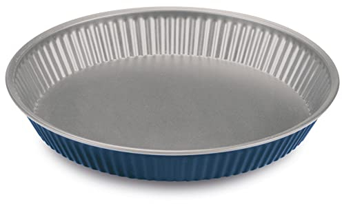 Guardini, Moule à tarte Ø 28 cm, Acier produit avec des émissions de CO2 réduites avec un nouveau revêtement sans PFAS, Gris/Bleu, Fabriqué en Italie, ligne XBake