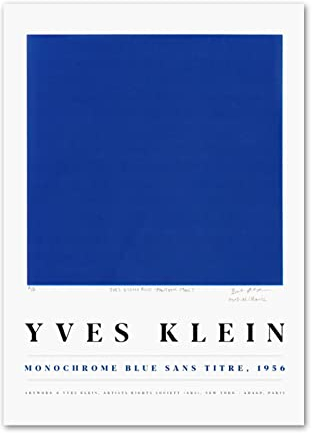LVTFCO Yves Klein Blue Monochrome Poster und Drucke, abstrakte Leinwand-Wandkunst, Yves Klein-Gemälde, Yves Klein-Bild für Heimdekoration, 40 x 60 cm, ohne Rahmen