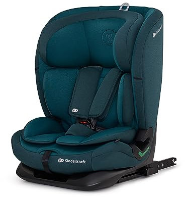 Kinderkraft ONETO3 I-SIZE 76-150 cm Kindersitz 9-36 kg, Kinderautositze mit isofix, Einstellung der Kopfstütze, spezielle Sicherheitssysteme, 5 punkt gurte, Einsatz im set, Blau