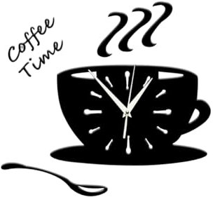 IMIKEYA Hängeuhr Aus Acryl Küchenzubehör Wanduhr Kaffeeuhr Aus Acryl Kunstuhr Aus Acryl Wandaufkleber- Spiegelverkleidung Dekoration Wohnkultur Quarzuhr 3D Kaffeetasse