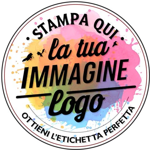 100 Adesivi Personalizzati - Etichette Adesive Personalizzate per Aziende, Sticker Personalizzati Compleanni, Logo - Grafica HD (Cerchio, 4,5 cm)