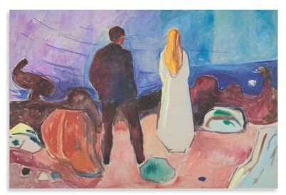 Edvard Munch Poster Two Human Wesgs The Lonely Ones - Expressionismus-Poster, Kunstdruck, Poster, Wandkunst, Gemälde, Leinwand, Dekor, Heimposter, 20 x 30 cm