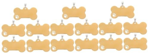 Supvox 15stücke Teiliges Hundemarken Im Cartoon-design Leere Tieranhänger Für Gravur Pfotenmuster Als Namensschild Für Haustiere
