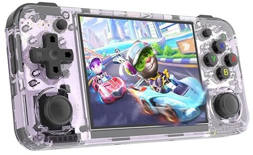 RG35XX H Retro Handheld Game Console, 3.5 Inch IPS Screen Linux System Retro Video Game Console with 64G TF Card Pre-Installed with 5500+ Games, Support HDMI TV Output 5G WiFi Bluetooth 4.2 (Purple)