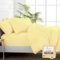 Pizuna Pure 100% Cotton Super King Duvet Cover with Super King Fitted Sheet Mellow Yellow, 400 Thread Count Long Staple Cotton Bedding Set, Soft Sateen Weave Quilt Cover Set & 40 cm Deep Fitted Sheets