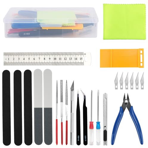 24 Pezzi Gundam Model Tools Kit,Modeler Basic Tools Modello Strumenti Kit,Hobby Building Craft Set per auto,Bandai,Hobby Gunpla, modello,riparazione e fissaggio (24 Pezzi)