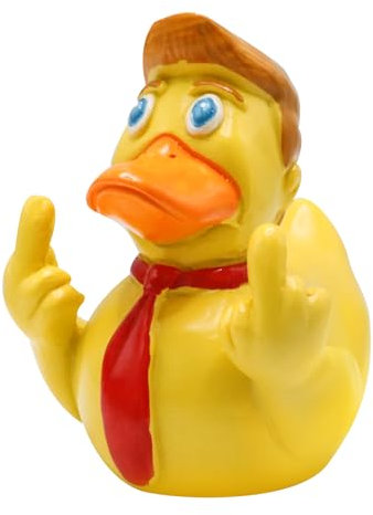 SKwoker Mittelfinger Ente Figur, lustige Rsine Trump Duck Statue für Home Office Schreibtisch Dekor, Neuheit Fingerente Skulpturen, Halloween Weihnachten Enten Figuren für Auto Armaturenbrett